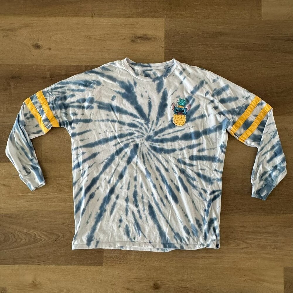 Disney Stitch Ohana Women's M Tie-dye Long Sleeve T-Shirt Lilo And Stitch tee